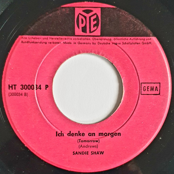 Cover zu Sandie Shaw - Wir Seh'n Uns Ja Wieder / Ich Denke An Morgen (Tomorrow) | 1966 | Vinyl | Rock, Pop | Germany Schallplatten Ankauf