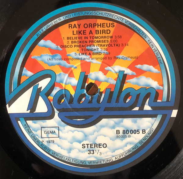 Cover zu Ray Orpheus - Like A Bird | 1979 | Vinyl | Rock, Pop | Germany