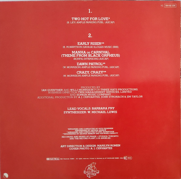 Cover zu THP Orchestra - Two Hot For Love | 1977 | Vinyl | Electronic, Funk / Soul | Germany Schallplatten Ankauf