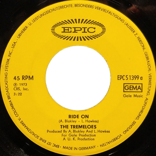 Cover zu The Tremeloes - Ride On | 1973 | Vinyl | Rock, Pop | Germany