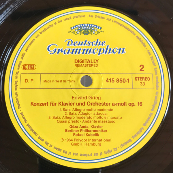 Cover zu Robert Schumann, Edvard Grieg, Géza Anda, Berliner Philharmoniker, Rafael Kubelik - Piano Concertos | Vinyl | Classical | Germany Schallplatten Ankauf