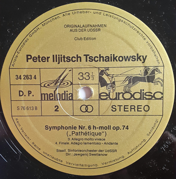 Cover zu Pyotr Ilyich Tchaikovsky - Symphonie Nr. 6 h-moll Op. 74
