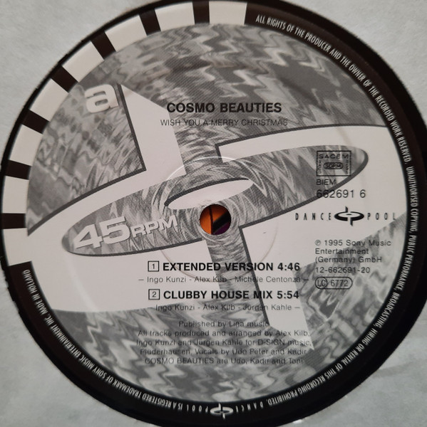 Cover zu Cosmo Beauties - Wish You Merry Christmas | 1995 | Vinyl | Electronic | Germany