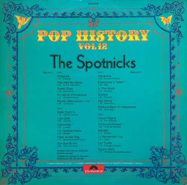 Cover zu The Spotnicks - Pop History Vol. 12 | 1970 | Vinyl | Rock | Germany Schallplatten Ankauf