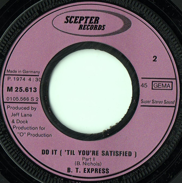 Cover zu B.T. Express - Do It ('Til You're Satisfied) | 1974 | Vinyl | Funk / Soul | Germany