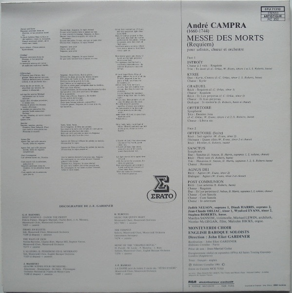 Cover zu André Campra - The Monteverdi Choir, The English Baroque Soloists, John Eliot Gardiner - Messe Des Morts - Requiem | Vinyl | Classical | France