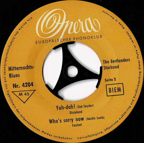 Cover zu The Bertlanders Starband - Mitternachts-Blues | 1958 | Vinyl | Jazz, Latin, Pop | Germany