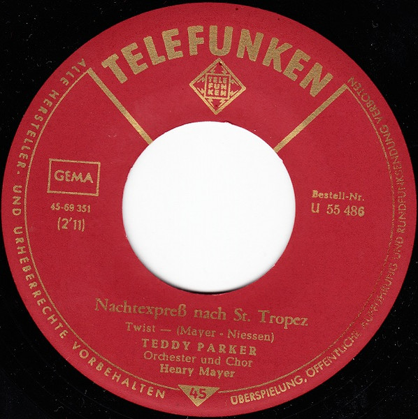 Cover zu Teddy Parker - Nachtexpreß Nach St. Tropez | 1963 | Vinyl | Rock, Latin, Pop | Germany Schallplatten Ankauf