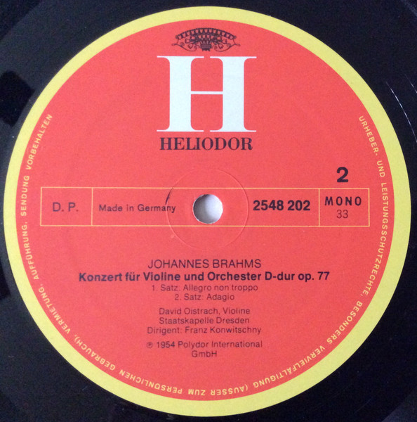 Cover zu David Oistrach - In Memoriam Die Grossen Violinkonzerte | Vinyl | Classical | Germany