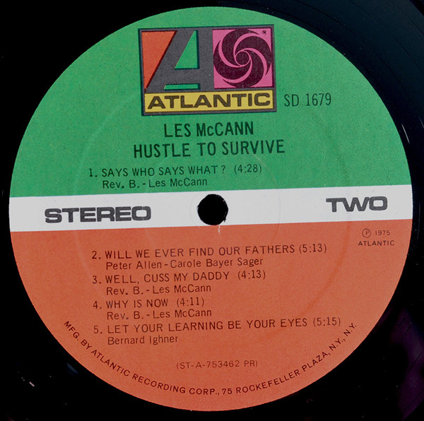 Cover zu Les McCann - Hustle To Survive | 1975 | Vinyl, LP, Album, Stereo | Jazz | US