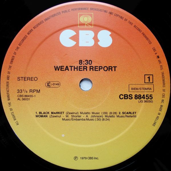 Cover zu Weather Report - 8:30 | 1979 | Vinyl | Jazz | Europe Schallplatten Ankauf