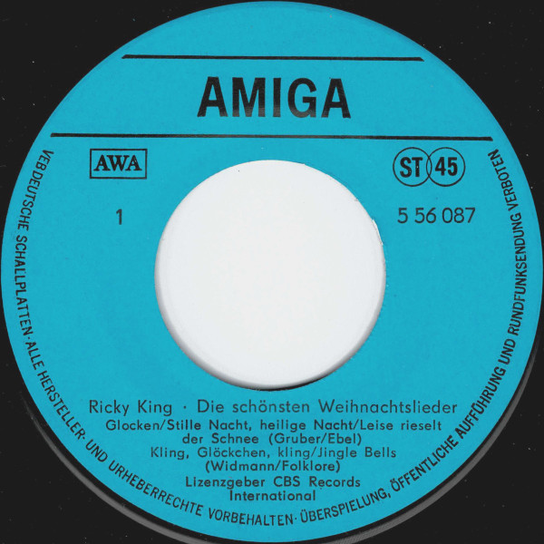 Cover zu Ricky King - Die Schönsten Weihnachtslieder | 1984 | Vinyl | Pop, Folk, World, & Country | German Democratic Republic (GDR) Schallplatten Ankauf