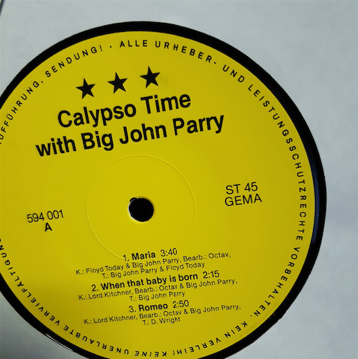 Cover zu Big John Parry - Calypso Time With Big John Parry | Vinyl | Reggae, Funk / Soul, Folk, World, & Country | Germany Schallplatten Ankauf