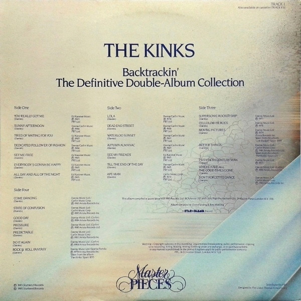 Cover zu The Kinks - Backtrackin' | 1985 | Vinyl | Rock, Pop | UK Schallplatten Ankauf