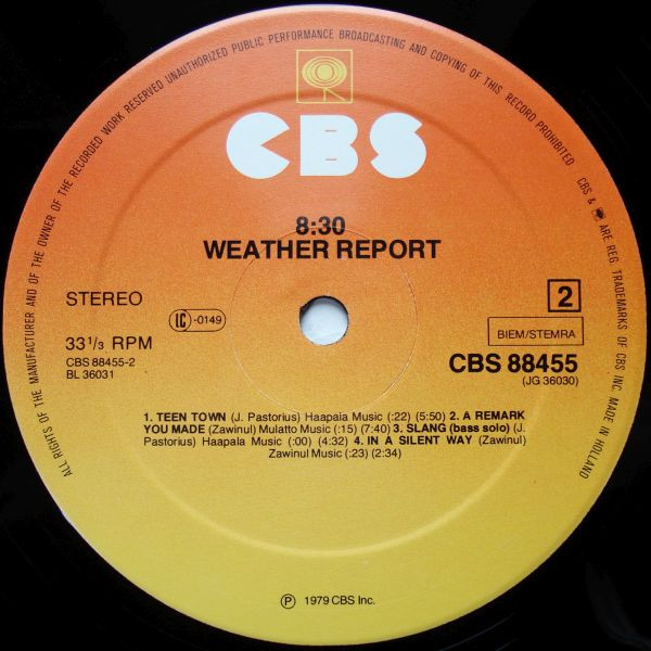 Cover zu Weather Report - 8:30 | 1979 | Vinyl | Jazz | Europe