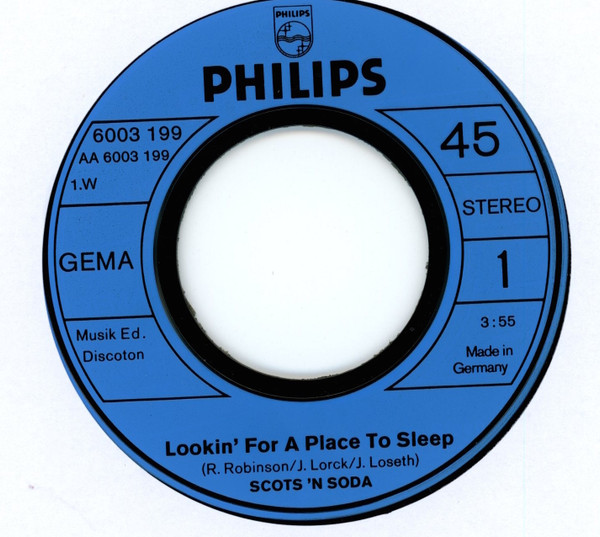 Cover zu Scots 'N' Soda - Looking For A Place To Sleep | 1972 | Vinyl | Rock, Funk / Soul, Pop | Germany Schallplatten Ankauf