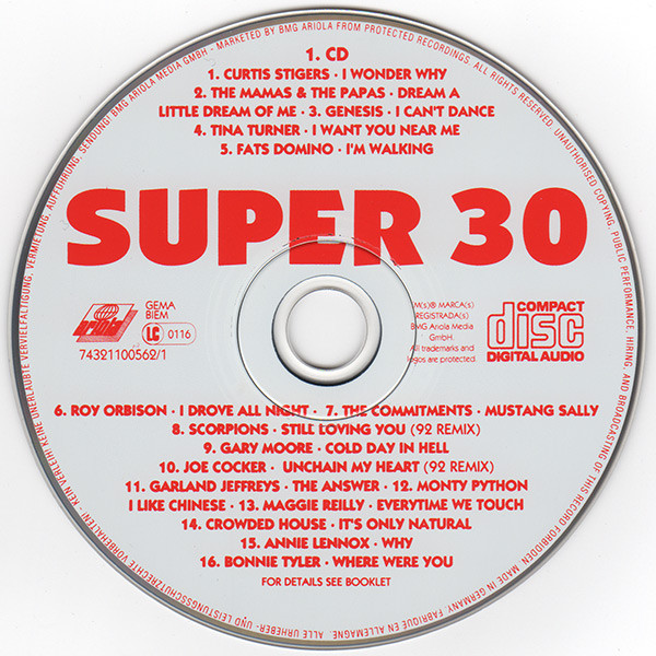 Cover zu Various - Super 30 | 1992 | Vinyl | Electronic, Hip Hop, Rock, Pop | Germany