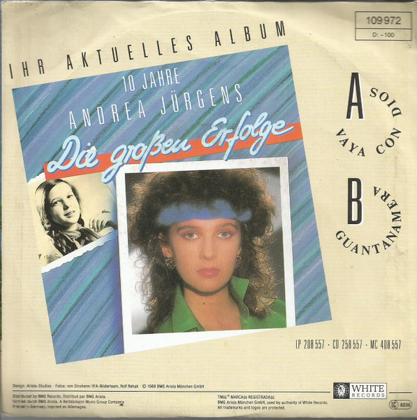 Cover zu Andrea Jürgens - Vaya Con Dios | 1988 | Vinyl | Pop | Germany Schallplatten Ankauf