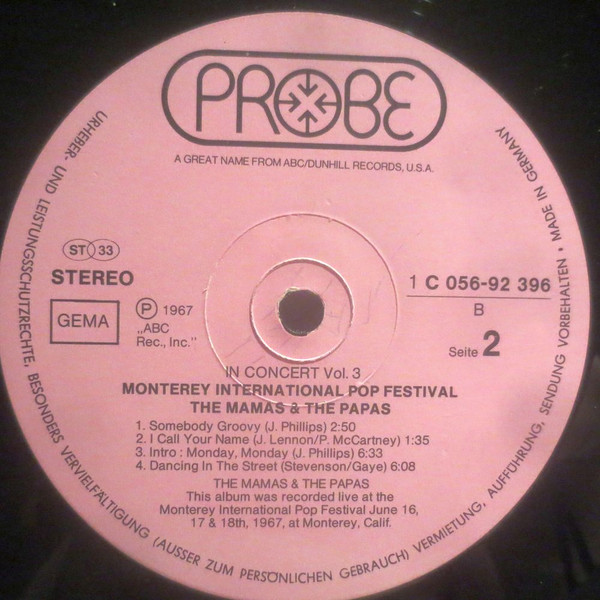 Cover zu The Mamas & The Papas - Monterey International Pop Festival | Vinyl | Pop | Germany Schallplatten Ankauf