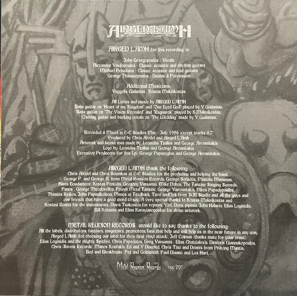 Cover zu Airged L'amh - One Eyed God | 2002 | Vinyl | Rock | Greece Schallplatten Ankauf