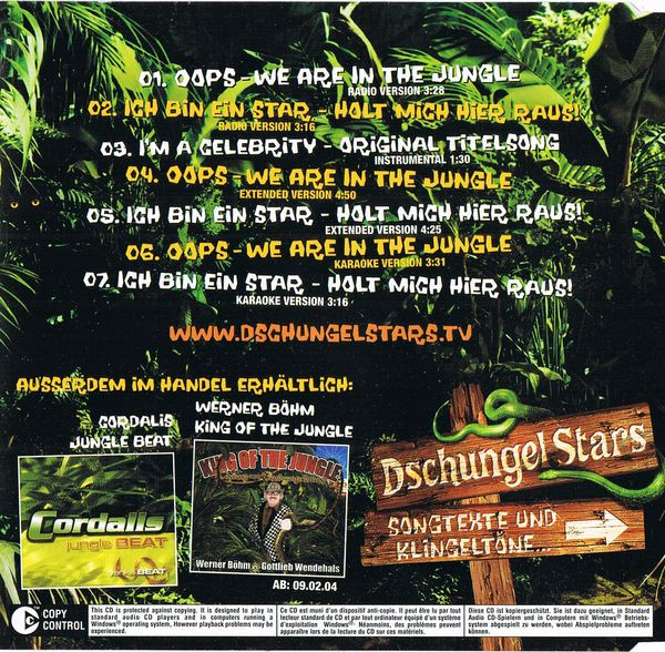Cover zu Dschungel Allstars - Oops - We Are In The Jungle (Der Camp-Song) | 2004 | Vinyl | Pop | Germany Schallplatten Ankauf