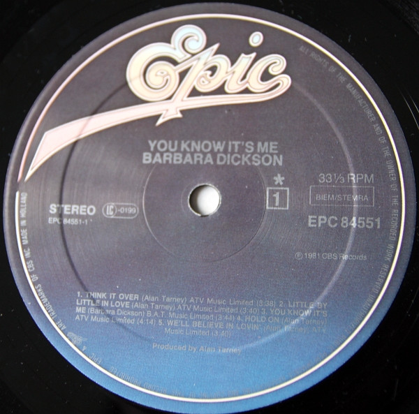 Cover zu Barbara Dickson - You Know It's Me | 1981 | Vinyl | Pop | Europe