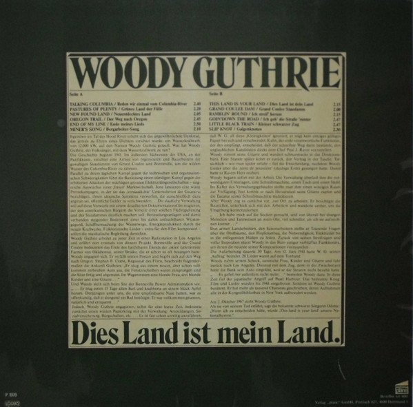 Cover zu Woody Guthrie - Dies Land Ist Mein Land. | 1978 | Vinyl | Folk, World, & Country | Germany Schallplatten Ankauf