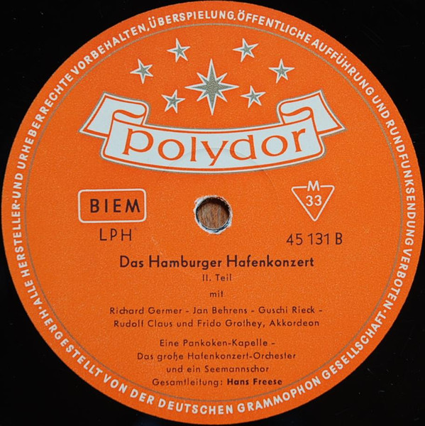 Cover zu Various - Das Hamburger Hafenkonzert | 1960 | Vinyl | Folk, World, & Country | Germany Schallplatten Ankauf