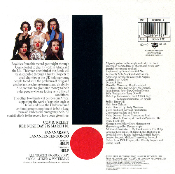 Cover zu Bananarama - Lananeeneenoonoo - Help! | 1989 | Vinyl | Electronic, Pop | Europe Schallplatten Ankauf
