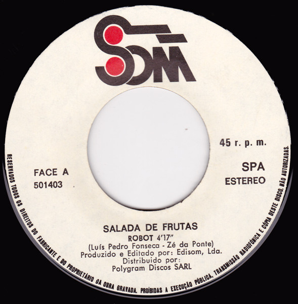 Cover zu Salada De Frutas - Robot / Armagedom | 1981 | Vinyl | Electronic, Rock | Portugal