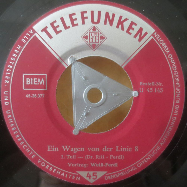 Cover zu Weiß Ferdl - Ein Wagen Von Der Linie 8 | Vinyl | Non-Music | Germany