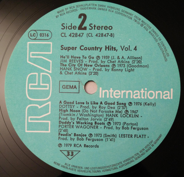 Cover zu Various - Super Country Hits Vol. 4 | 1979 | Vinyl | Folk, World, & Country | Germany Schallplatten Ankauf