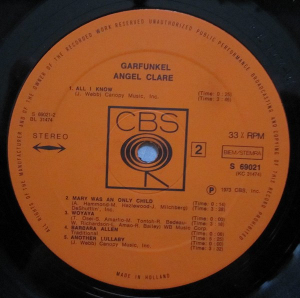 Cover zu Art Garfunkel - Angel Clare | 1973 | Vinyl | Rock | Europe