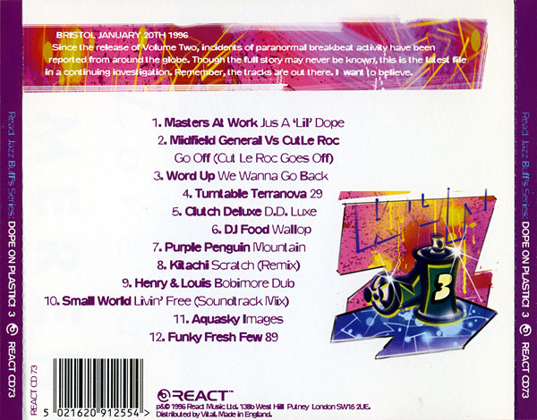 Cover zu Various - Dope On Plastic! 3 | 1996 | Vinyl | Electronic | UK