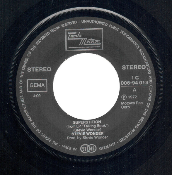 Cover zu Stevie Wonder - Superstition | 1972 | Vinyl | Funk / Soul | Germany