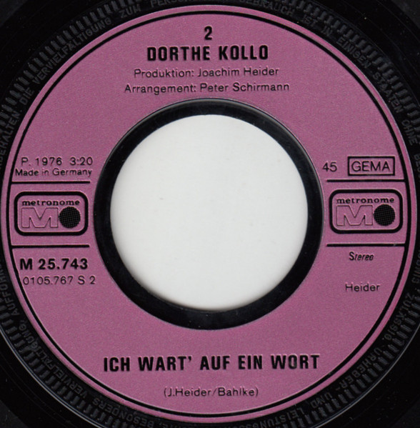 Cover zu Dorthe Kollo - Tobago-Helloh | 1976 | Vinyl | Pop | Germany