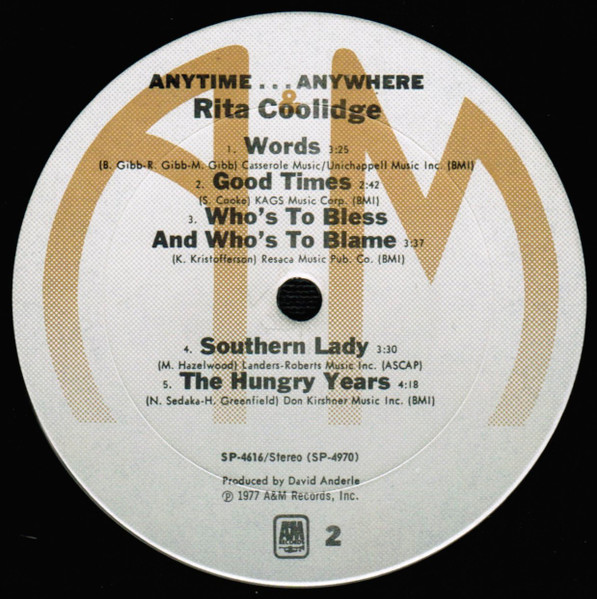 Cover zu Rita Coolidge - Anytime... Anywhere | 1977 | Vinyl | Rock, Pop | US