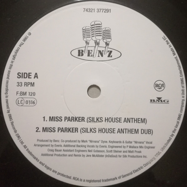 Cover zu Benz - Miss Parker | 1996 | Vinyl | Electronic | Europe