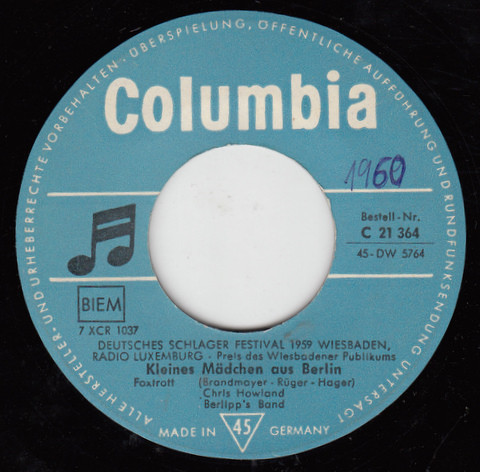Cover zu Chris Howland - Kleines Mädchen Aus Berlin | 1959 | Vinyl | Blues, Pop | Germany Schallplatten Ankauf