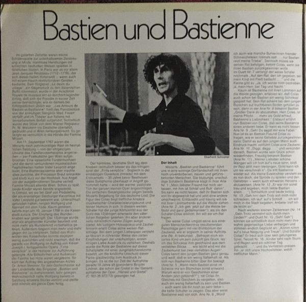 Cover zu Wolfgang Amadeus Mozart, Brigitte Lindner, Adolf Dallapozza, Kurt Moll, Bayerisches Staatsorchester, Eberhard Schoener - Bastien Und Bastienne | 1976 | Vinyl | Classical | Germany Schallplatten Ankauf