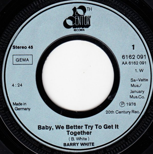 Cover zu Barry White - Baby, We Better Try To Get It Together | 1976 | Vinyl | Funk / Soul | Germany Schallplatten Ankauf