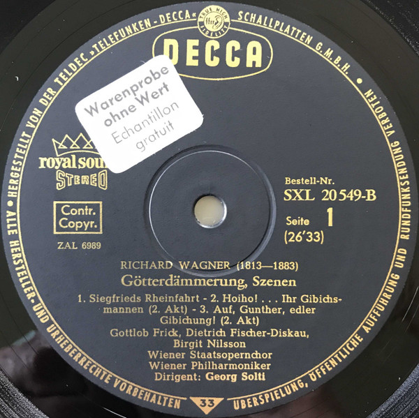 Cover zu Richard Wagner - Wiener Philharmoniker, Georg Solti - Szenen Aus Götterdämmerung | Vinyl | Classical | Germany Schallplatten Ankauf
