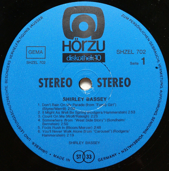 Cover zu Shirley Bassey - Shirley Bassey | Vinyl | Jazz, Pop, Stage & Screen | Germany