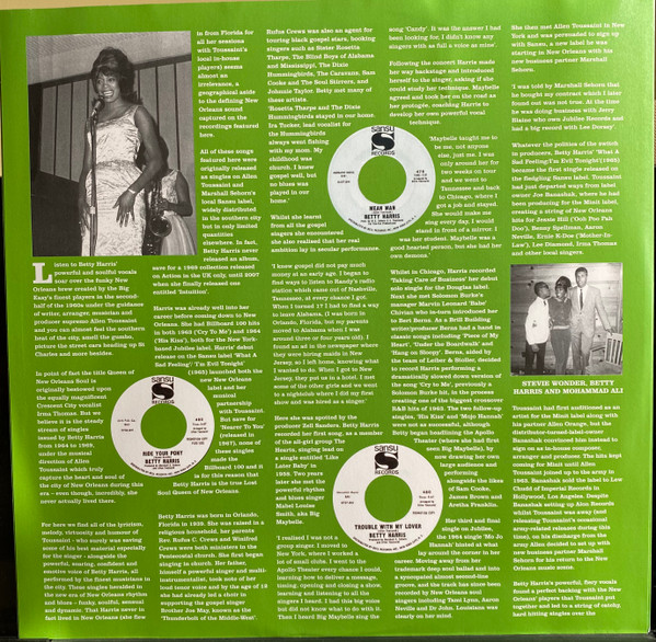 Cover zu Betty Harris - The Lost Queen Of New Orleans Soul | 2022 | Vinyl | Funk / Soul | Worldwide