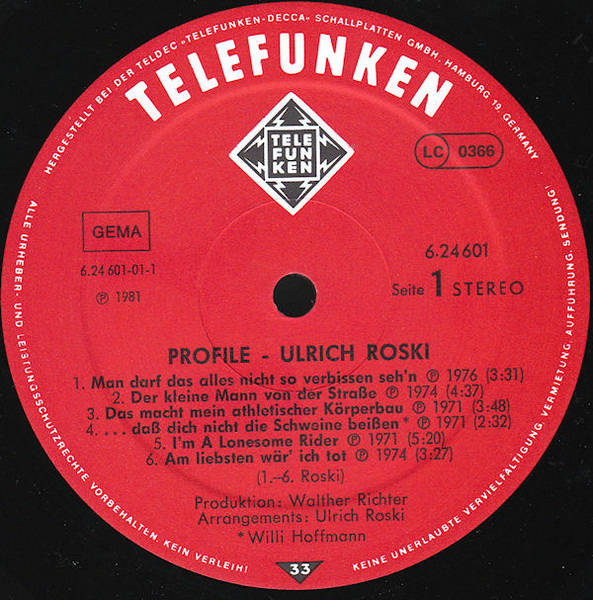 Cover zu Ulrich Roski - Ulrich Roski | 1981 | Vinyl | Pop | Germany Schallplatten Ankauf