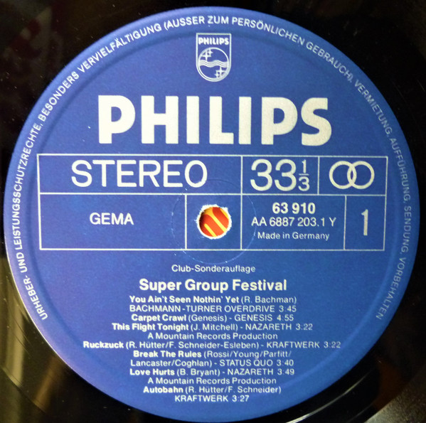 Cover zu Various - Super Group Festival | 1975 | Vinyl | Rock | Germany