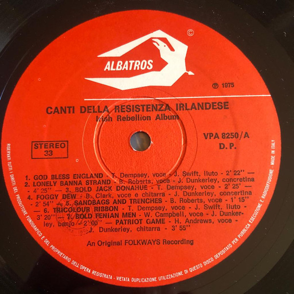Cover zu Various - Canti Della Resistenza Irlandese - Irish Rebellion Album | 1975 | Vinyl | Folk, World, & Country | Italy