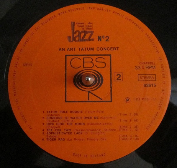 Cover zu Art Tatum - An Art Tatum Concert | 1973 | Vinyl | Jazz | Netherlands