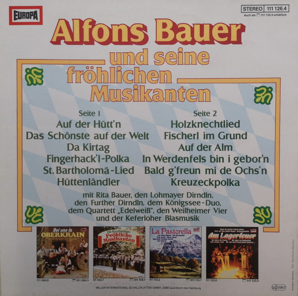 Cover zu Alfons Bauer Und Seine Fröhlichen Musikanten - Alfons Bauer Und Seine Fröhlichen Musikanten | 1979 | Vinyl | Folk, World, & Country | Germany Schallplatten Ankauf