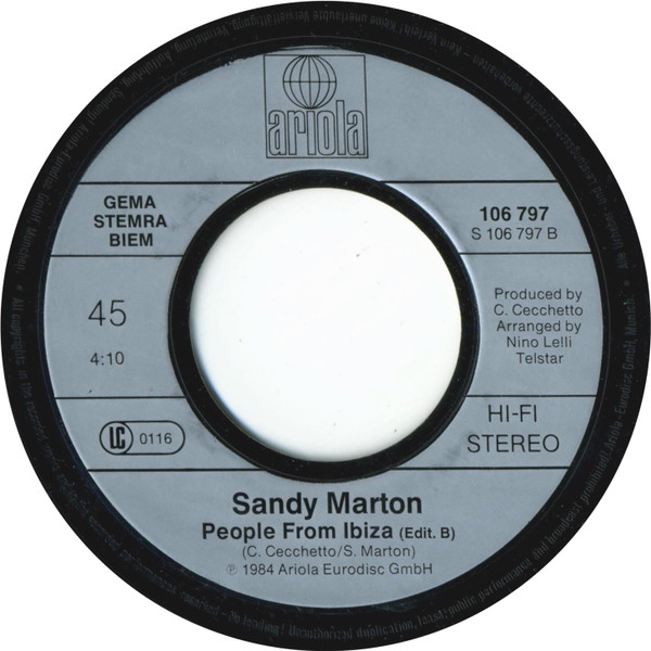 Cover zu Sandy Marton - People From Ibiza | 1984 | Vinyl | Electronic | Europe